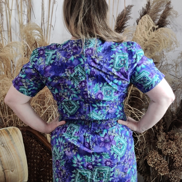 💥BLACK FRIDAY BOGO FREE EVERYTHING💥 XL Vintage Cottagecore Floral Midi Dress - Picture 4 of 10